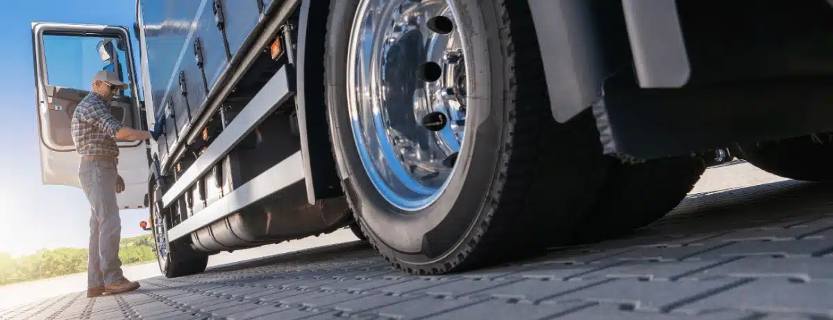 DOT Inspection Level 1: A fleet driver inspecting a rig