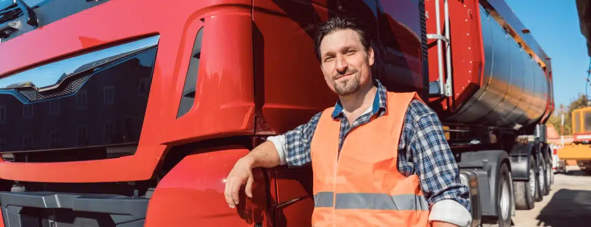 DOT Inspection Level 3: Driver in safety vest and rig