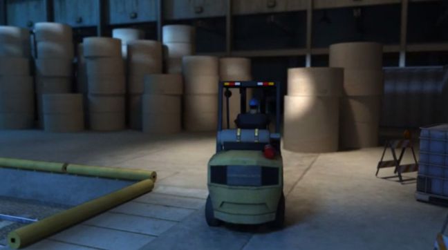 Forklift Operation Poor Lighting and Visibility Image