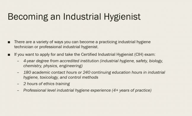 How to Become an Industrial Hygienist Image