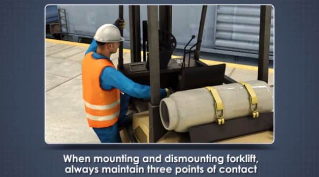 Mounting and Dismounting a Forklift