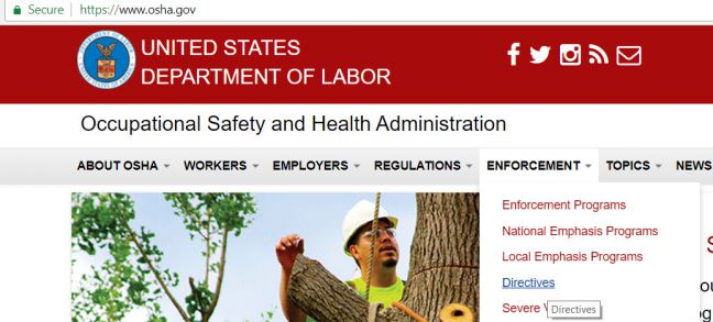 OSHA Directives Webpage Image