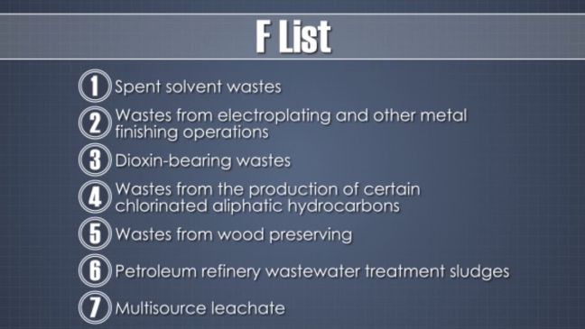 RCRA Hazardous Wastes F List Image