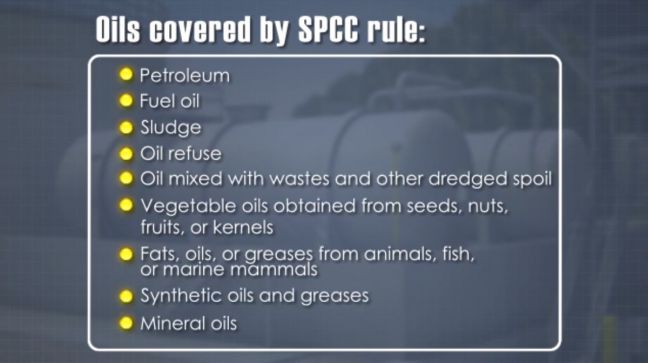 SPCC Covered Oil Lists Image