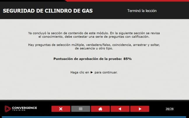 Online Safety Training Spanish Language Test Opening Screen Image