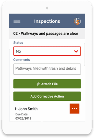 Inspections Mobile App Corrective Actions short