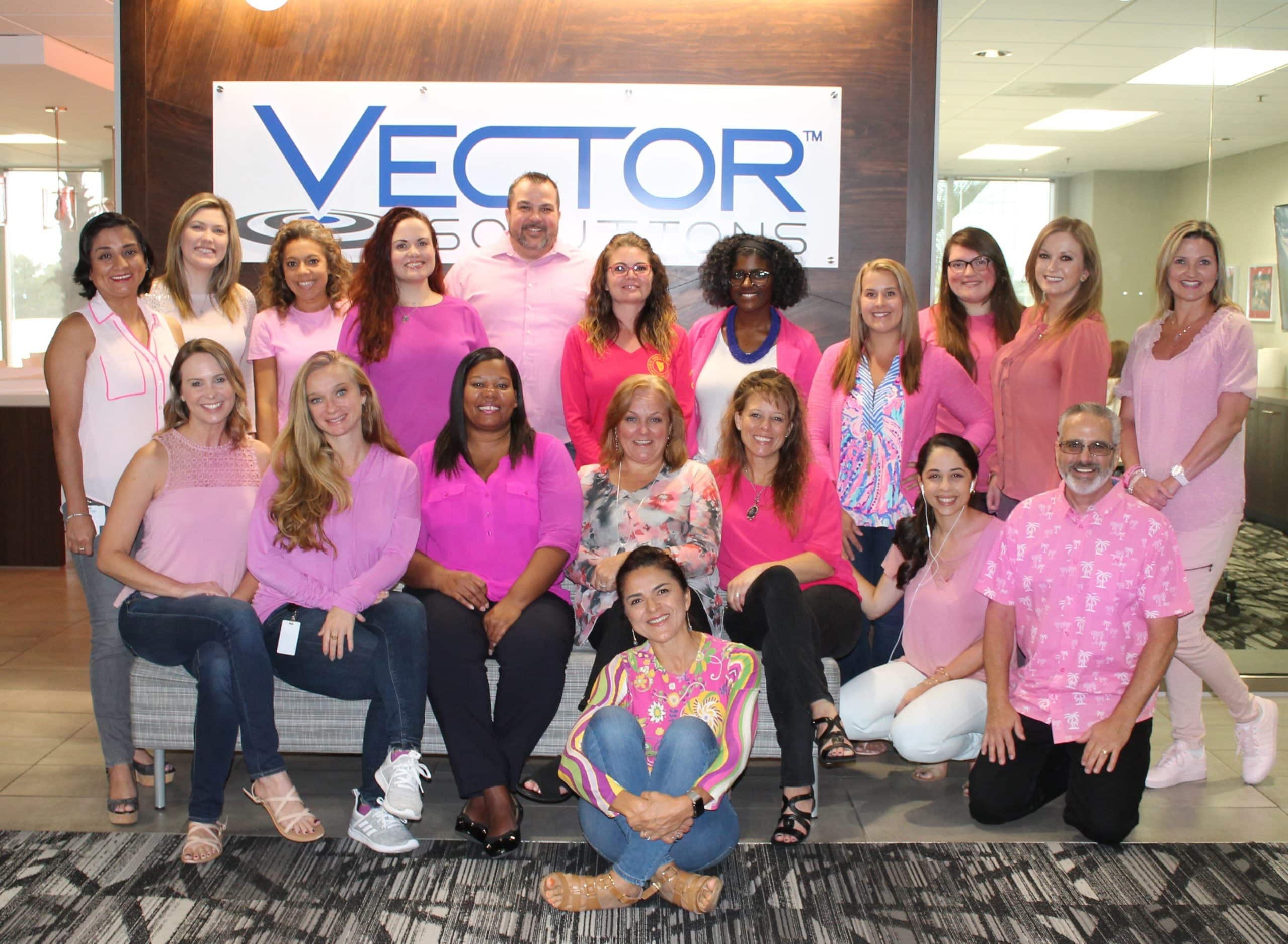 Vector Solutions Breast Cancer Awareness Month group photo