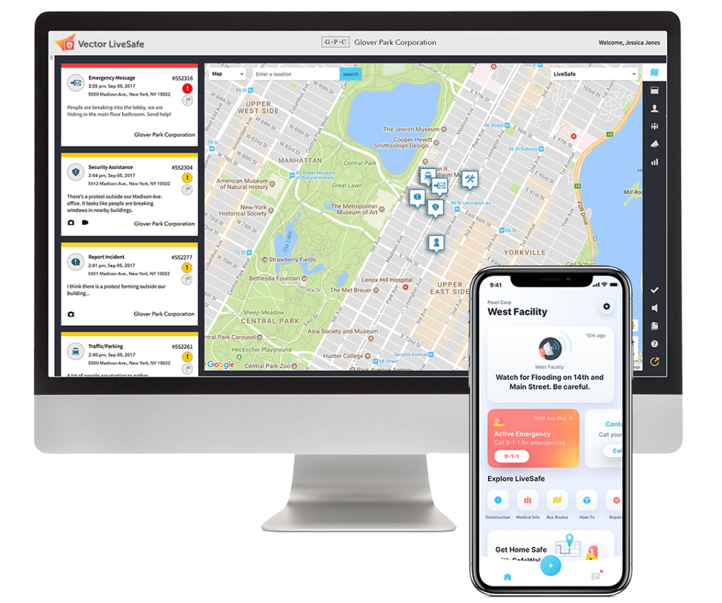 LiveSafe dashboard and mobile app (rebrand)