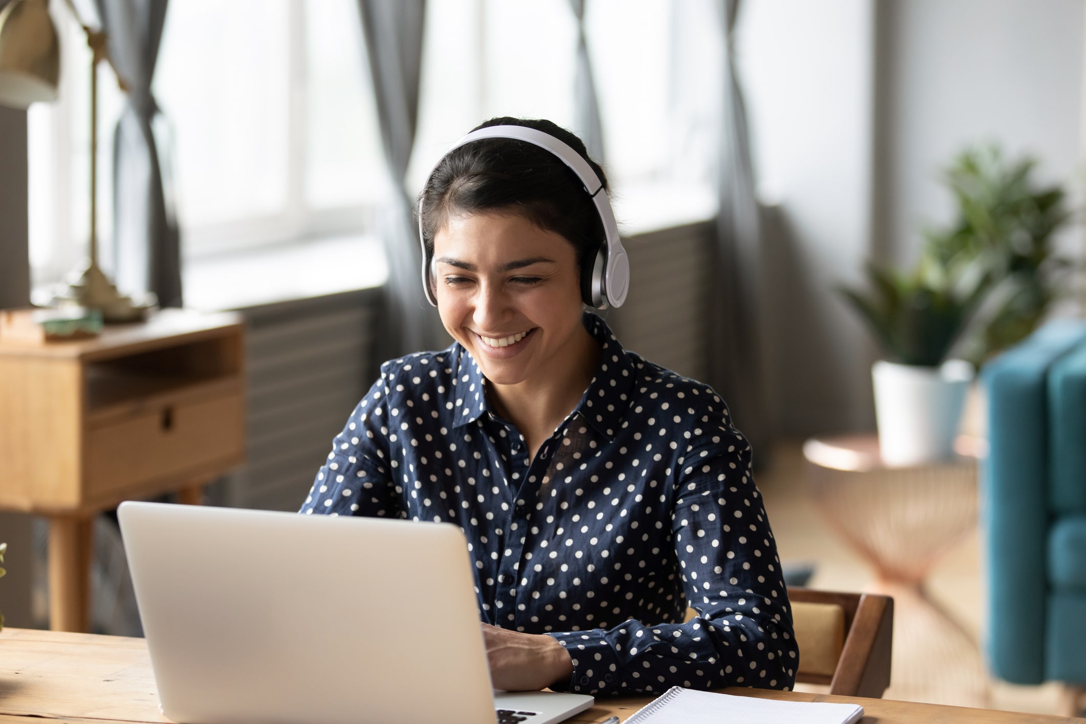 Student with headphones