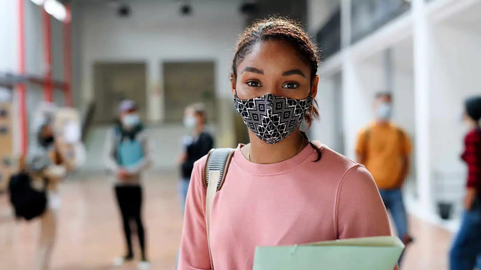 Female Student with Mask