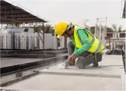 Construction worker at a plant