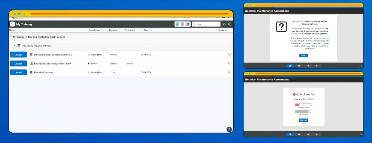 industrial manufacturing training dashboard LMS