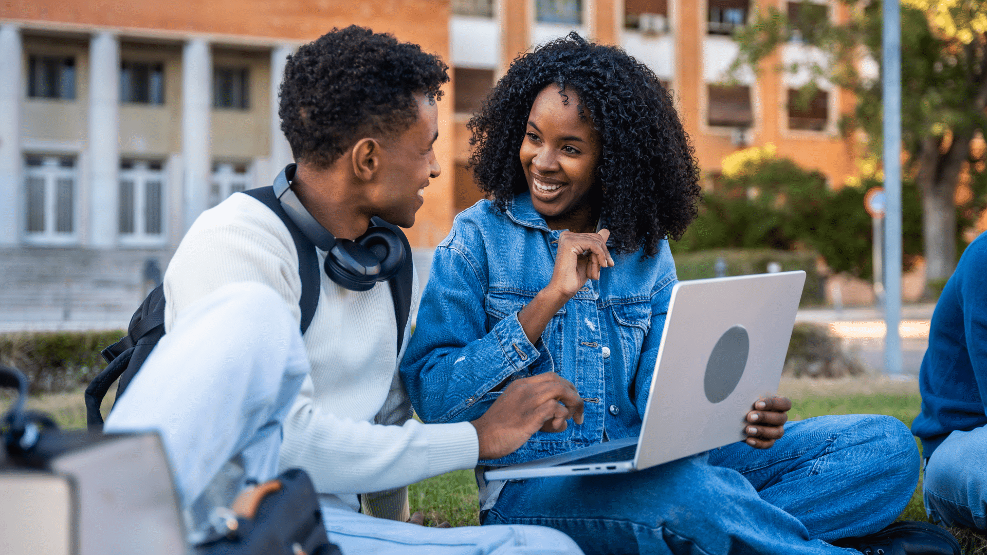 College students working together