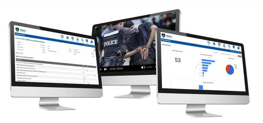 An image featuring BWC Audits, BWC audit software for police by Frontline.