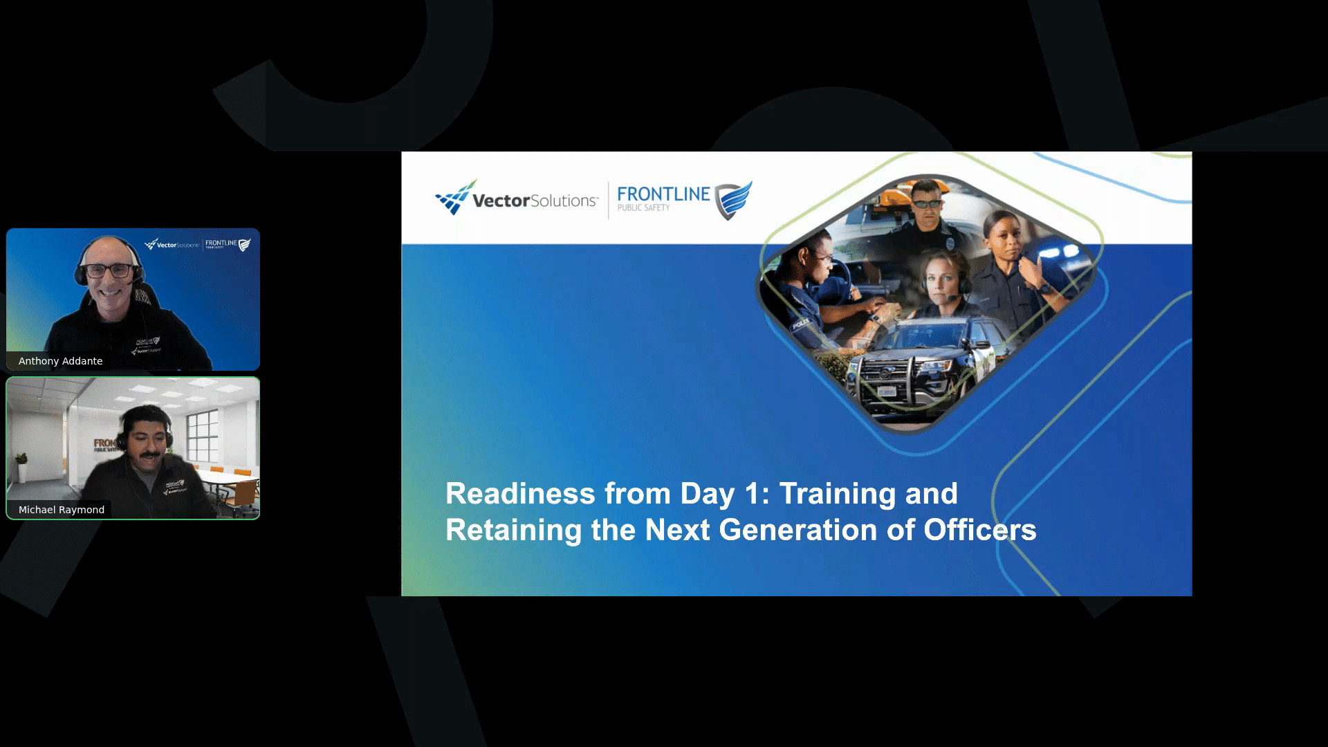 Screenshot from webinar on training the next generation of police officers