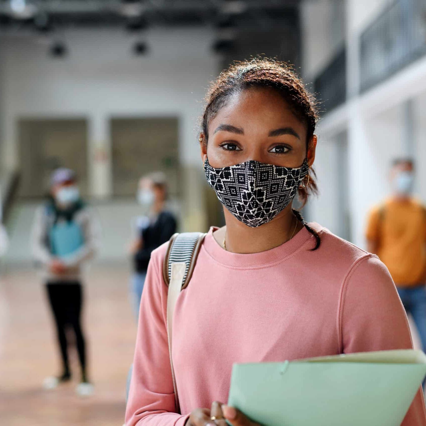 Female Student with Mask